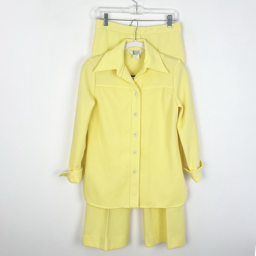Madison Wardrobe Maker Vintage Yellow Pantsuit 70s - Picture 2 of 16